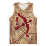 Satis Basketball Jersey with Fiery Bow and Arrow in Ancient Egyptian Warrior