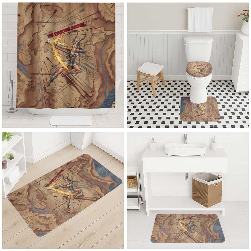 Satis Bathroom Set with Fiery Bow and Arrow in Ancient Egyptian Warrior