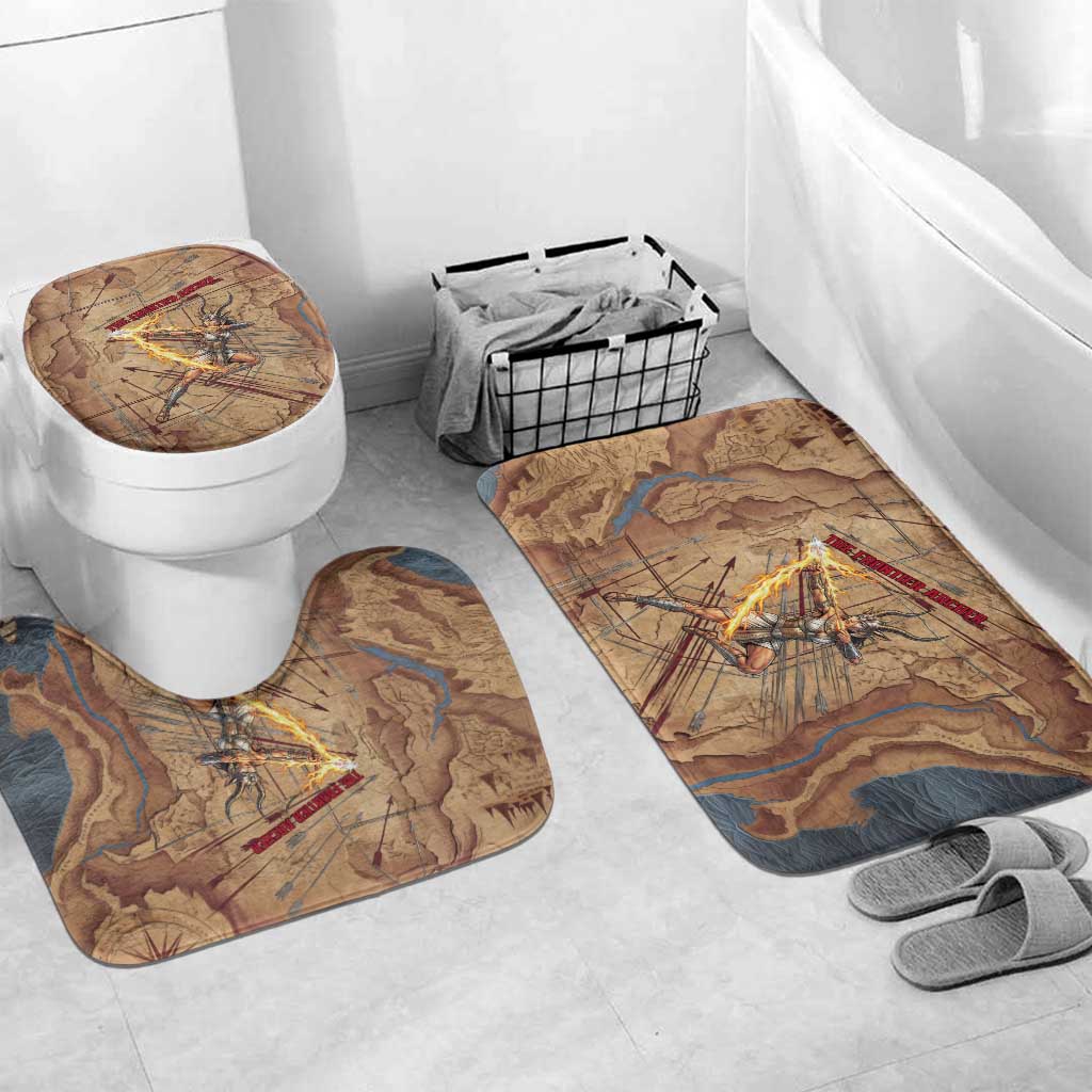 Satis Bathroom Set with Fiery Bow and Arrow in Ancient Egyptian Warrior