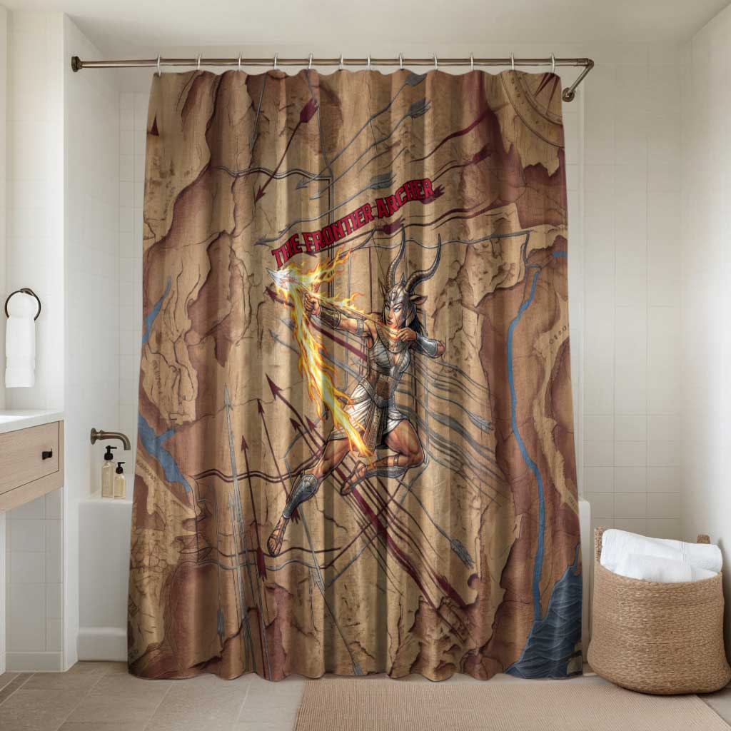 Satis Bathroom Set with Fiery Bow and Arrow in Ancient Egyptian Warrior