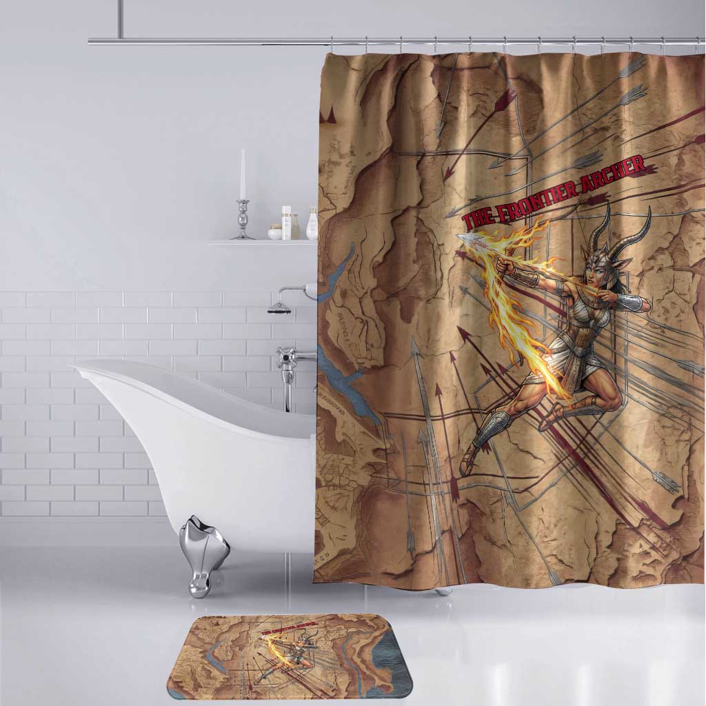 Satis Bathroom Set with Fiery Bow and Arrow in Ancient Egyptian Warrior