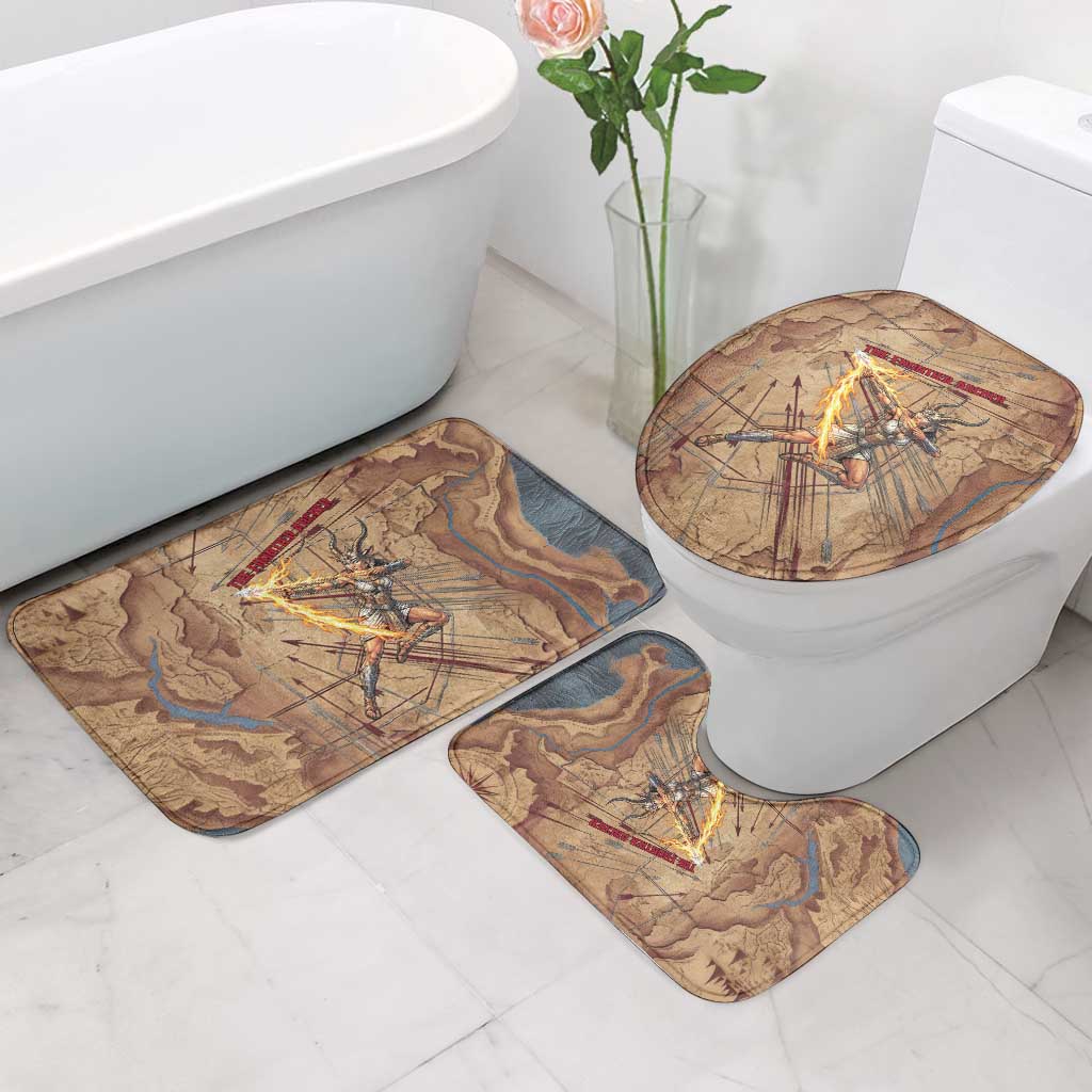 Satis Bathroom Set with Fiery Bow and Arrow in Ancient Egyptian Warrior