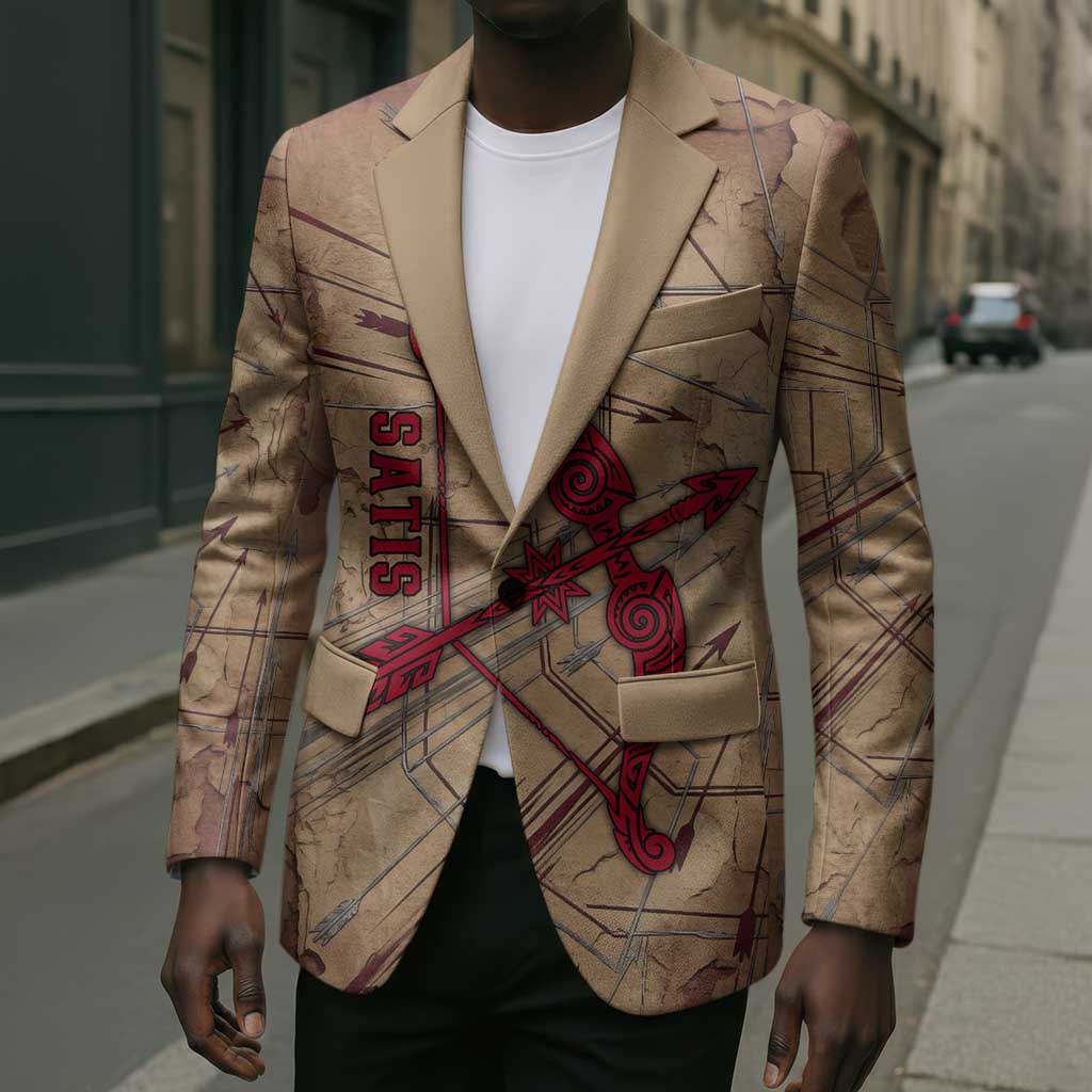 Satis Blazer with Fiery Bow and Arrow in Ancient Egyptian Warrior