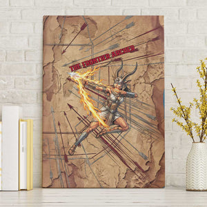 Satis Canvas Wall Art with Fiery Bow and Arrow in Ancient Egyptian Warrior