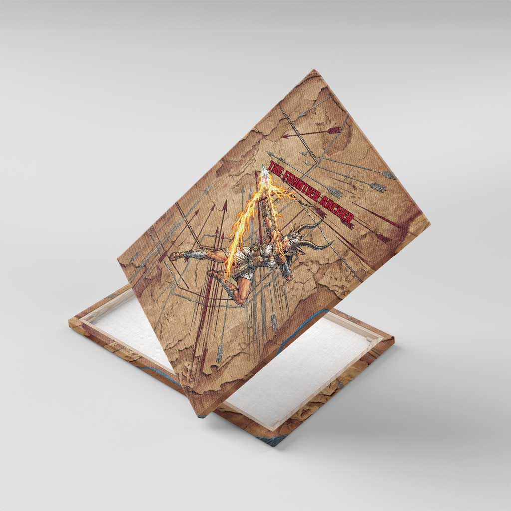 Satis Canvas Wall Art with Fiery Bow and Arrow in Ancient Egyptian Warrior