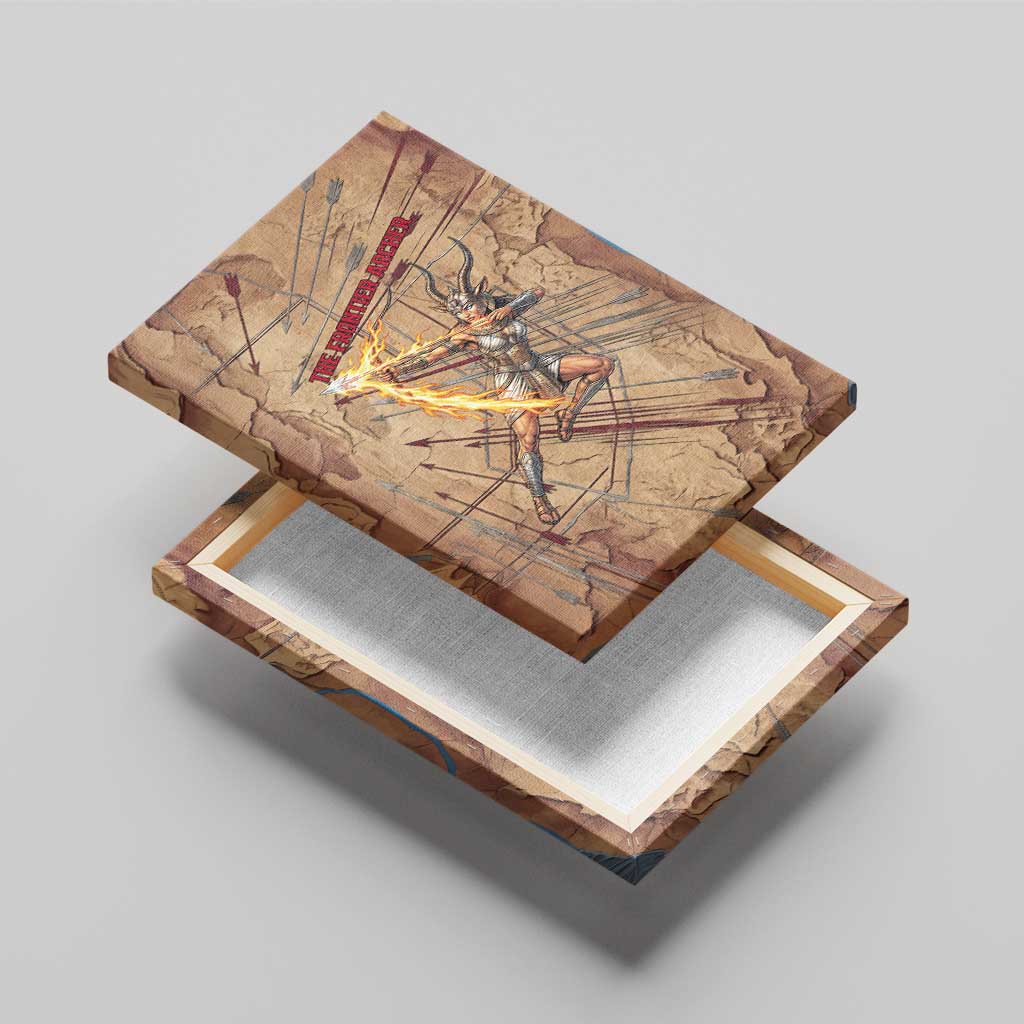 Satis Canvas Wall Art with Fiery Bow and Arrow in Ancient Egyptian Warrior