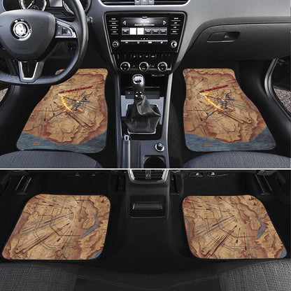 Satis Car Mats with Fiery Bow and Arrow in Ancient Egyptian Warrior