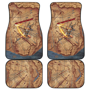 Satis Car Mats with Fiery Bow and Arrow in Ancient Egyptian Warrior