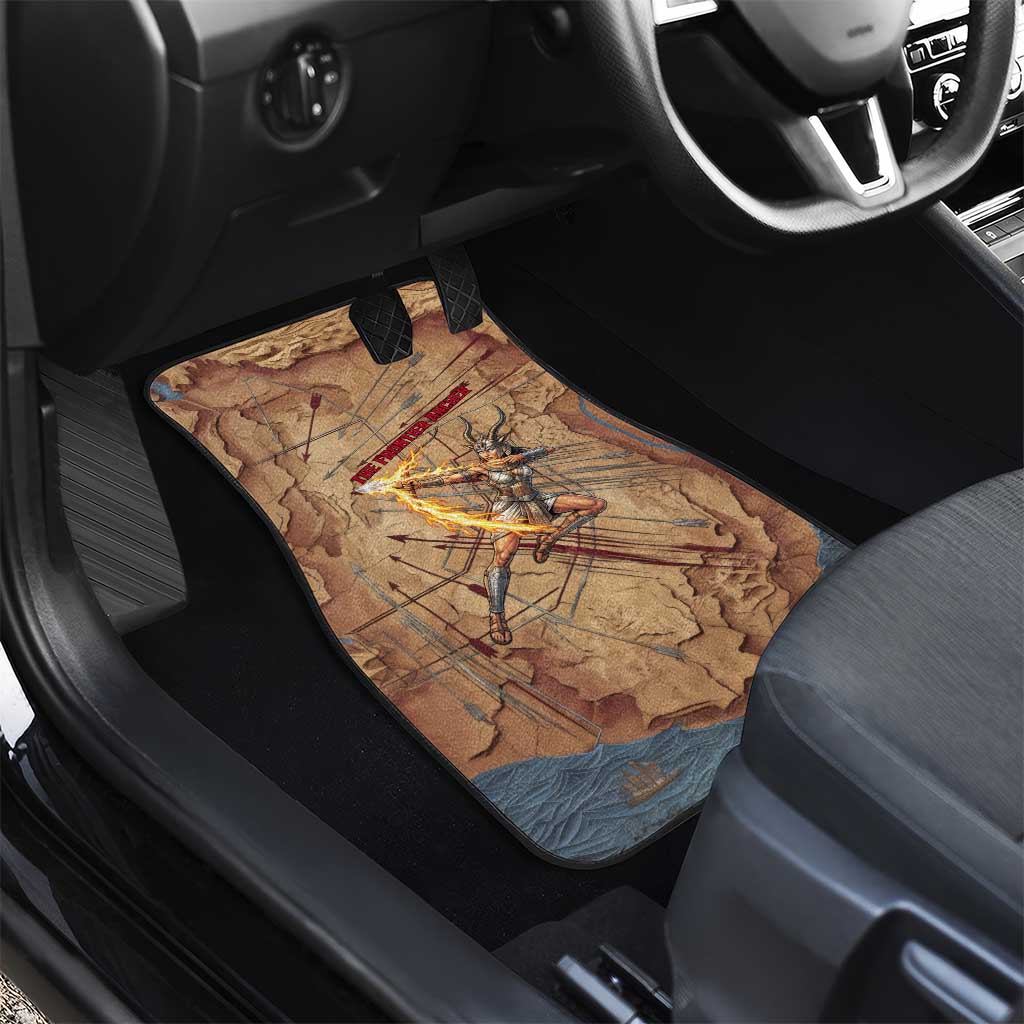 Satis Car Mats with Fiery Bow and Arrow in Ancient Egyptian Warrior