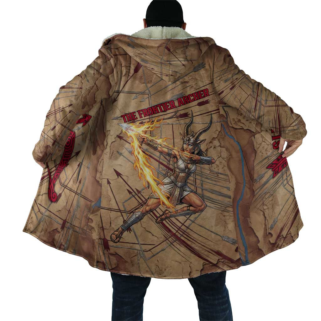 Satis Cloak with Fiery Bow and Arrow in Ancient Egyptian Warrior