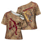 Satis Cross Shoulder Shirt with Fiery Bow and Arrow in Ancient Egyptian Warrior