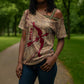 Satis Cross Shoulder Shirt with Fiery Bow and Arrow in Ancient Egyptian Warrior