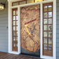 Satis Door Cover with Fiery Bow and Arrow in Ancient Egyptian Warrior