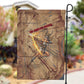 Satis Garden Flag with Fiery Bow and Arrow in Ancient Egyptian Warrior