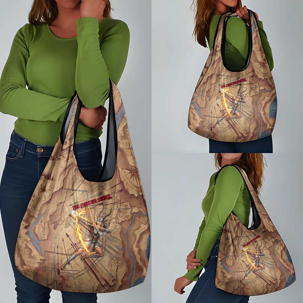 Satis Grocery Bag with Fiery Bow and Arrow in Ancient Egyptian Warrior