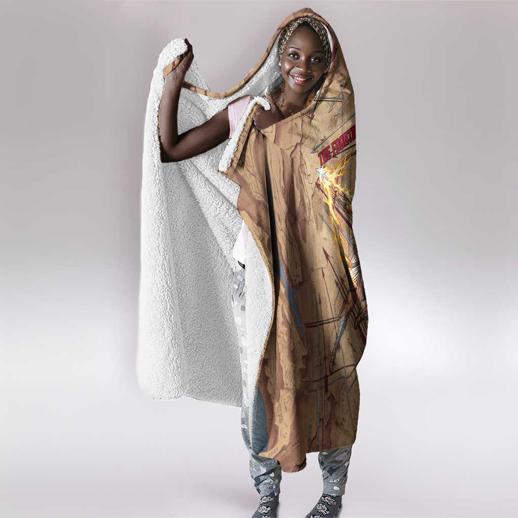 Satis Hooded Blanket with Fiery Bow and Arrow in Ancient Egyptian Warrior