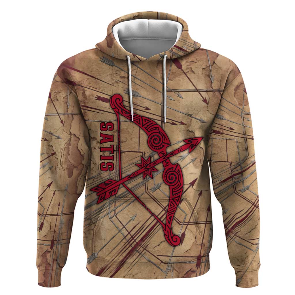 Satis Hoodie with Fiery Bow and Arrow in Ancient Egyptian Warrior