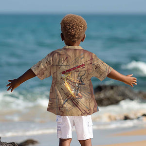 Satis Kid Hawaiian Shirt with Fiery Bow and Arrow in Ancient Egyptian Warrior