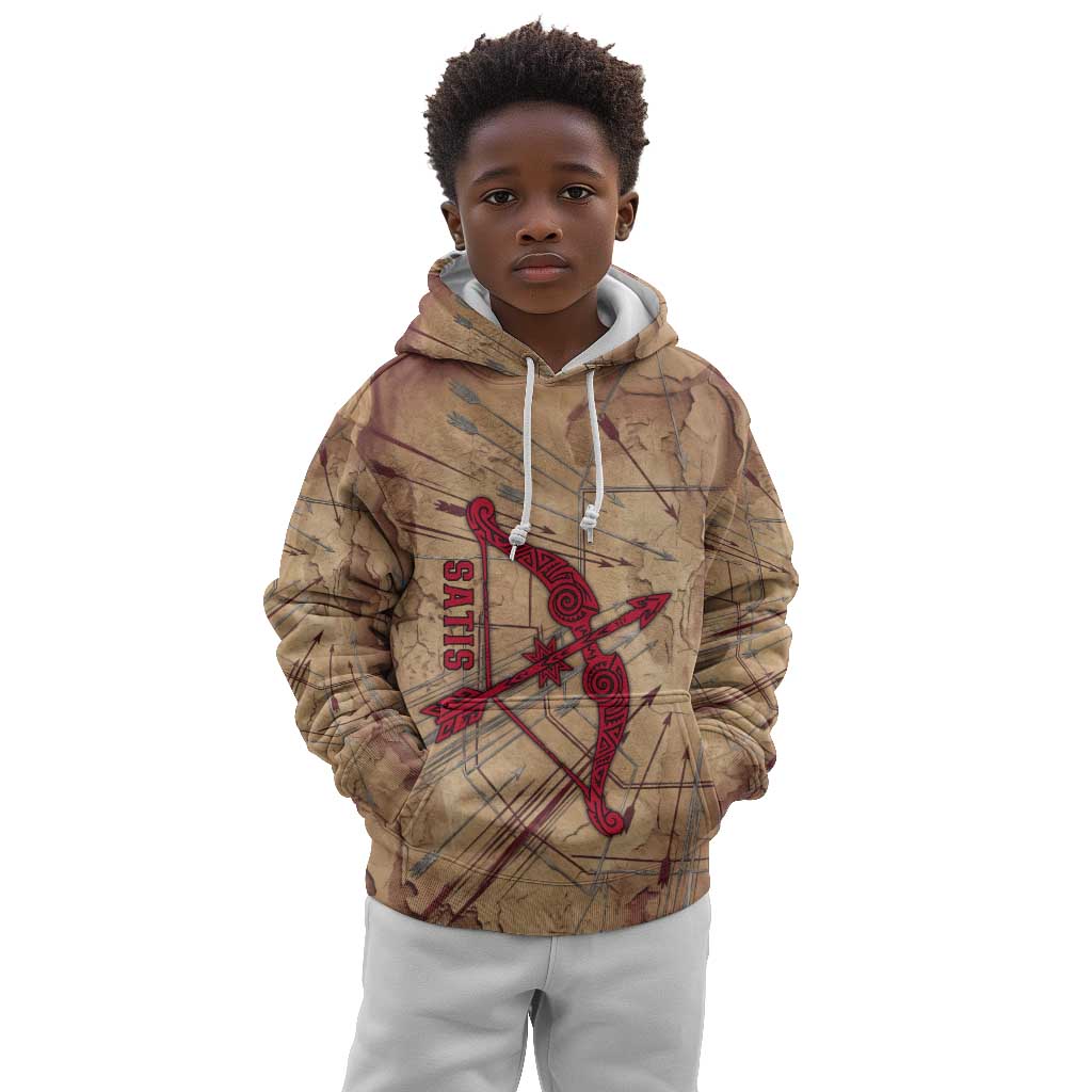 Satis Kid Hoodie with Fiery Bow and Arrow in Ancient Egyptian Warrior