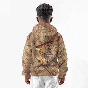 Satis Kid Hoodie with Fiery Bow and Arrow in Ancient Egyptian Warrior