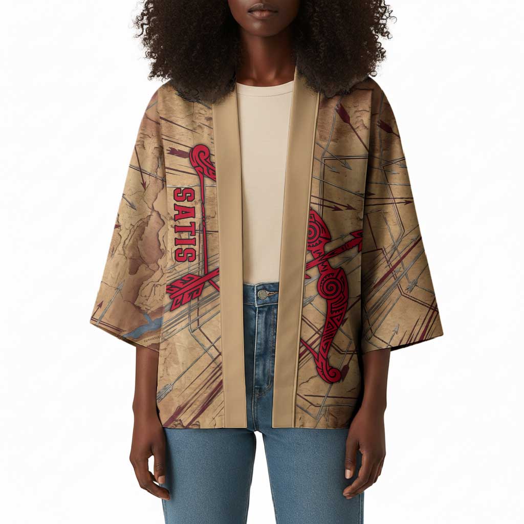 Satis Kimono with Fiery Bow and Arrow in Ancient Egyptian Warrior