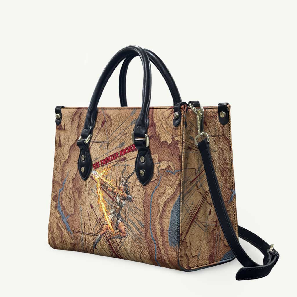 Satis Leather Bag with Fiery Bow and Arrow in Ancient Egyptian Warrior