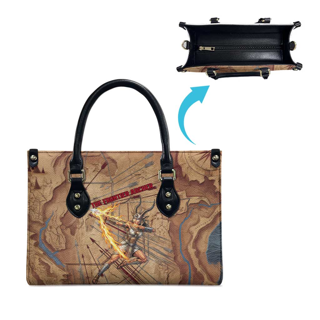 Satis Leather Bag with Fiery Bow and Arrow in Ancient Egyptian Warrior
