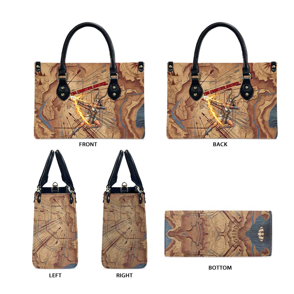 Satis Leather Bag with Fiery Bow and Arrow in Ancient Egyptian Warrior