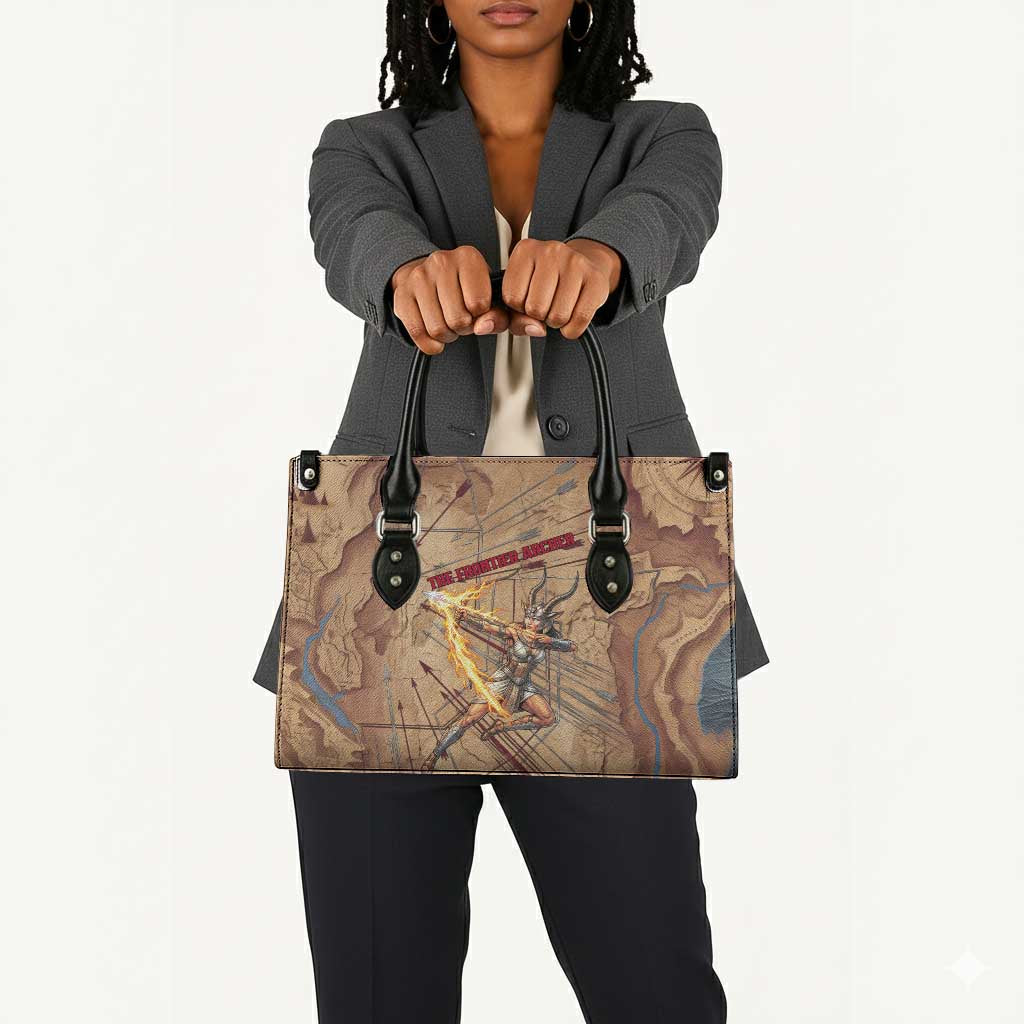 Satis Leather Bag with Fiery Bow and Arrow in Ancient Egyptian Warrior