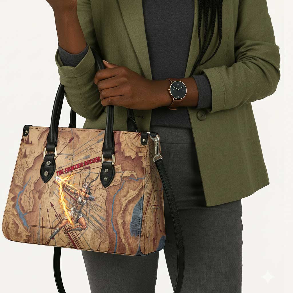 Satis Leather Bag with Fiery Bow and Arrow in Ancient Egyptian Warrior