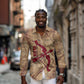Satis Long Sleeve Button Shirt with Fiery Bow and Arrow in Ancient Egyptian Warrior