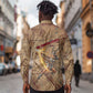 Satis Long Sleeve Button Shirt with Fiery Bow and Arrow in Ancient Egyptian Warrior