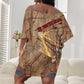 Satis Off Shoulder Short Dress with Fiery Bow and Arrow in Ancient Egyptian Warrior