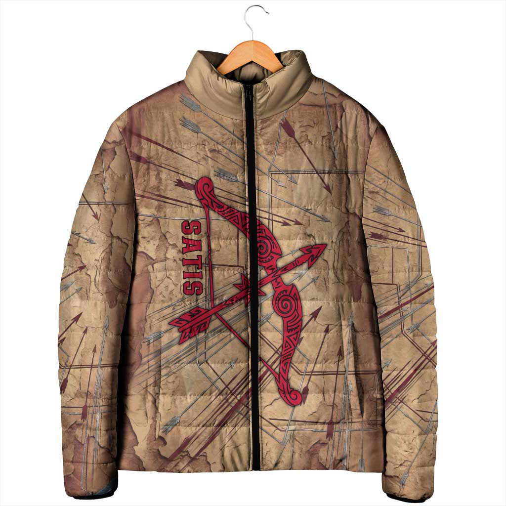 Satis Padded Jacket with Fiery Bow and Arrow in Ancient Egyptian Warrior