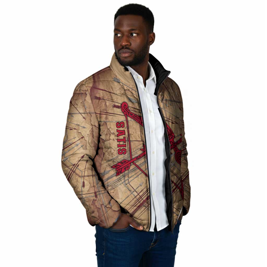 Satis Padded Jacket with Fiery Bow and Arrow in Ancient Egyptian Warrior