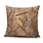 Satis Pillow Cover with Fiery Bow and Arrow in Ancient Egyptian Warrior