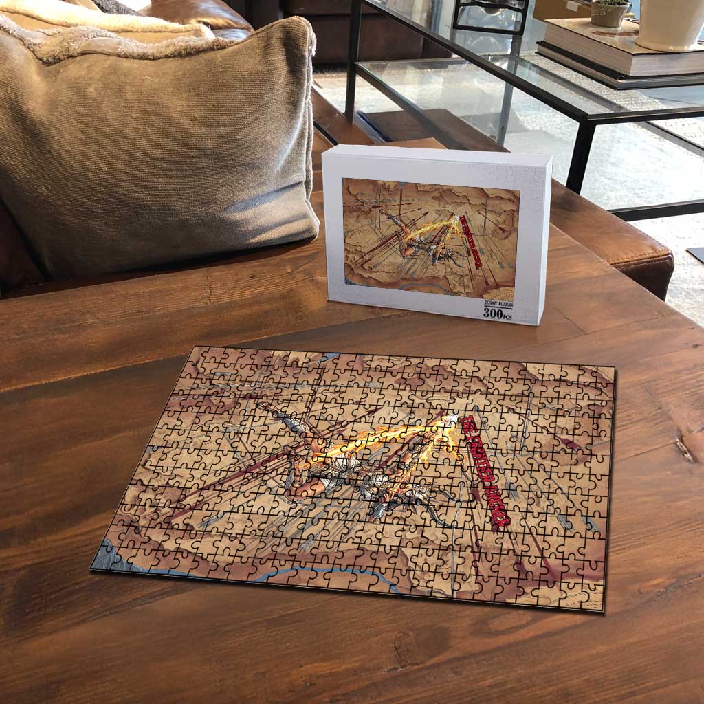 Satis Puzzle with Fiery Bow and Arrow in Ancient Egyptian Warrior