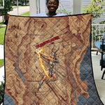 Satis Quilt with Fiery Bow and Arrow in Ancient Egyptian Warrior