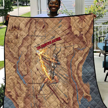 Satis Quilt with Fiery Bow and Arrow in Ancient Egyptian Warrior