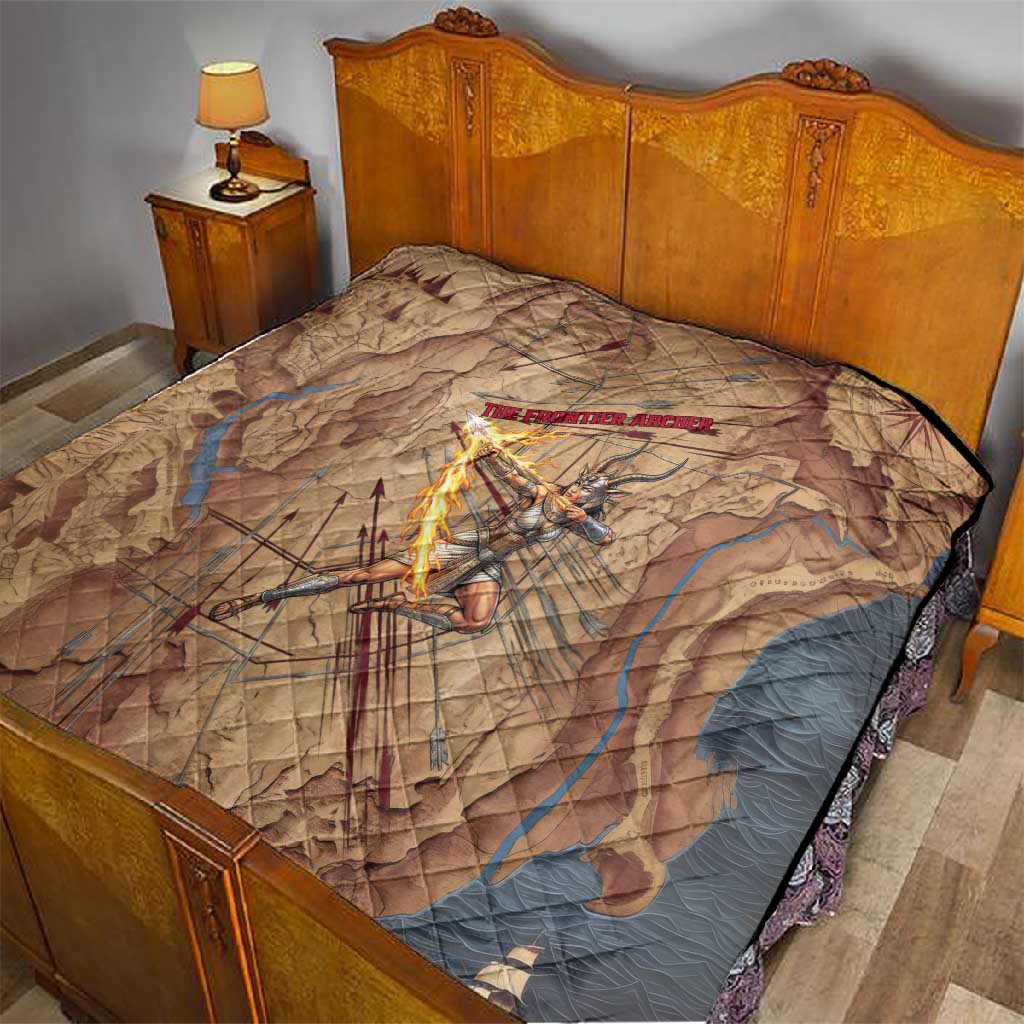 Satis Quilt with Fiery Bow and Arrow in Ancient Egyptian Warrior