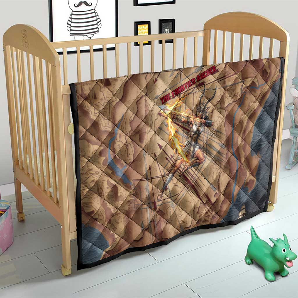 Satis Quilt with Fiery Bow and Arrow in Ancient Egyptian Warrior