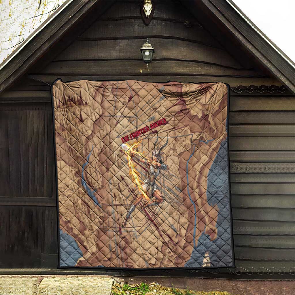 Satis Quilt with Fiery Bow and Arrow in Ancient Egyptian Warrior