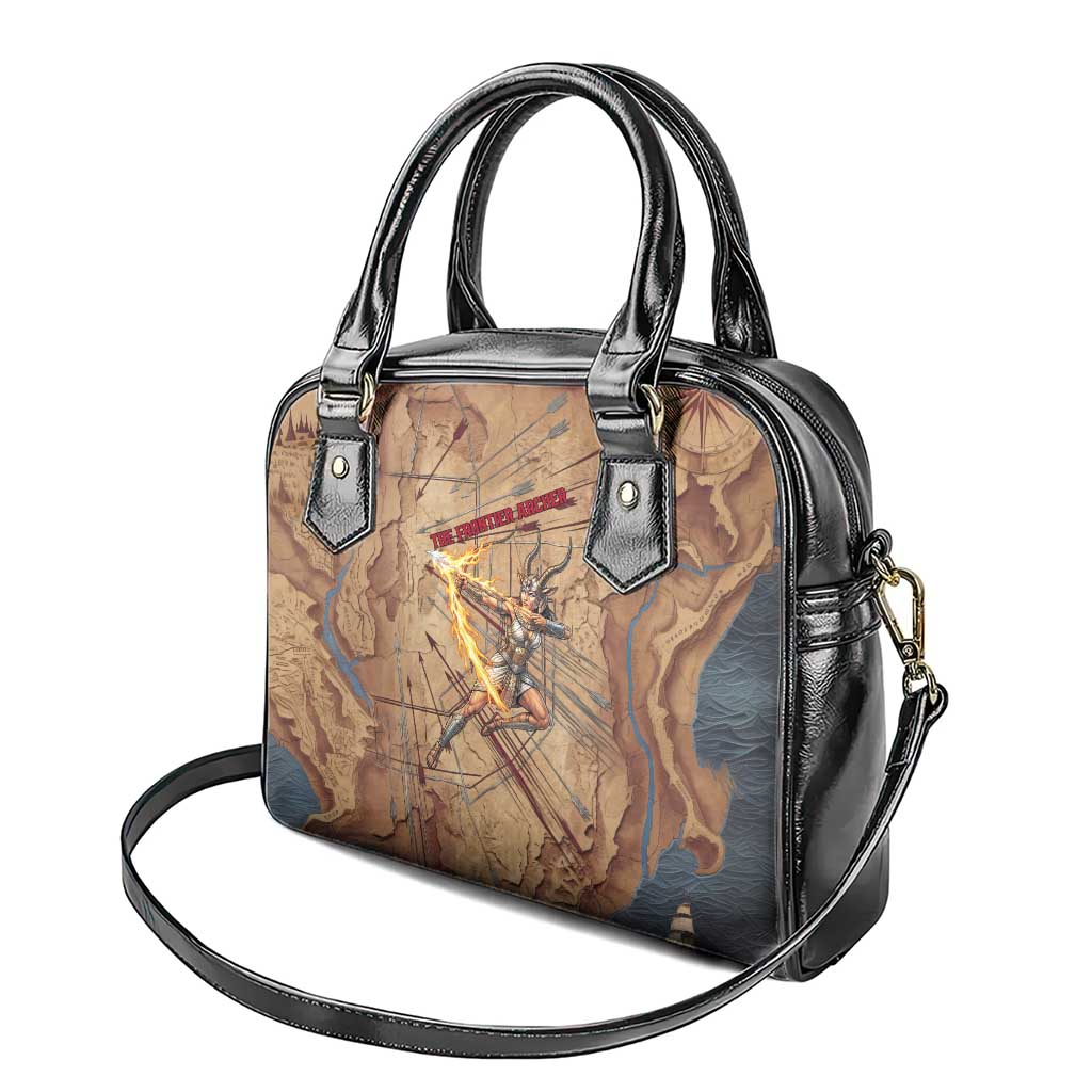 Satis Shoulder Handbag with Fiery Bow and Arrow in Ancient Egyptian Warrior