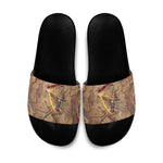 Satis Slide Sandals with Fiery Bow and Arrow in Ancient Egyptian Warrior