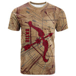 Satis T shirt with Fiery Bow and Arrow in Ancient Egyptian Warrior