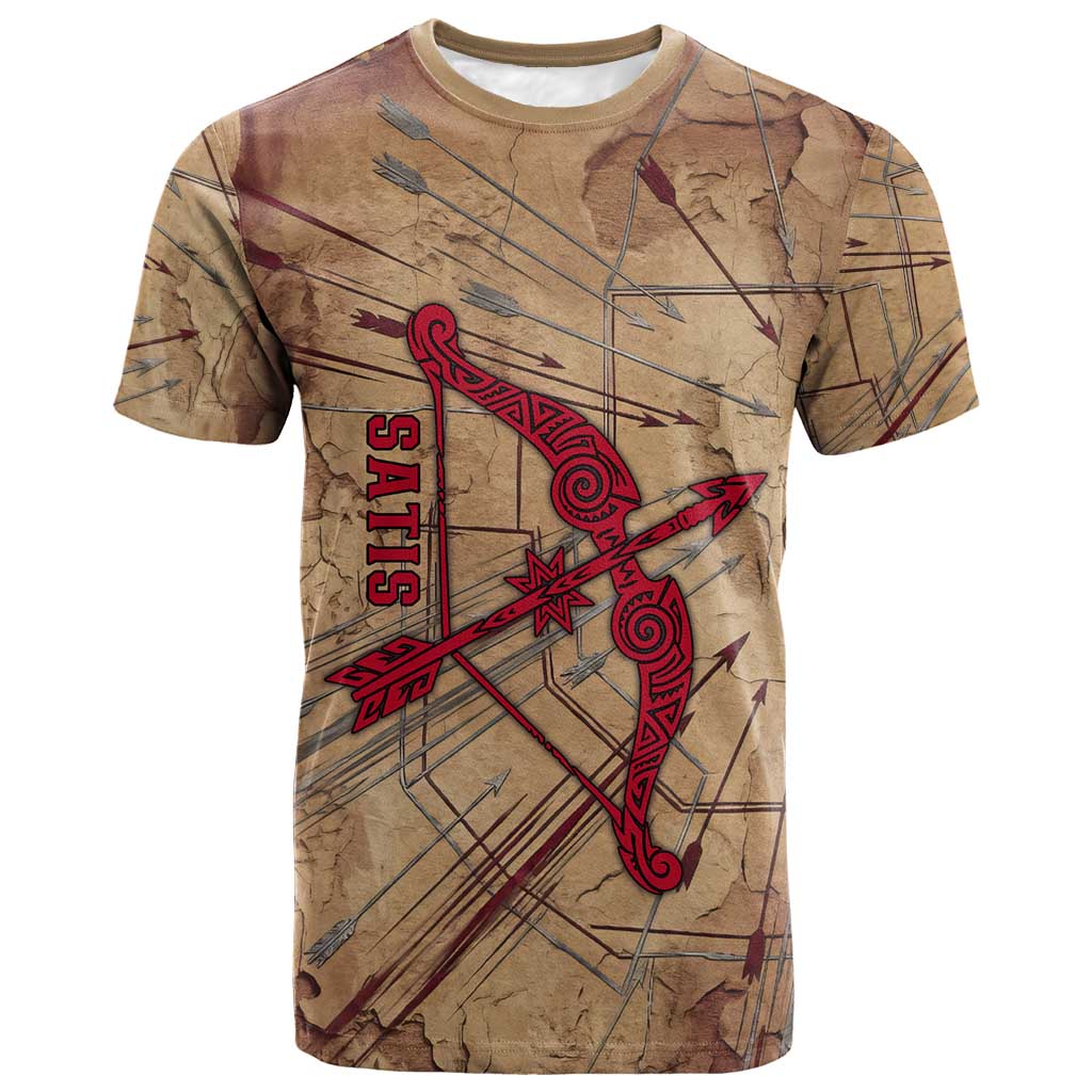Satis T shirt with Fiery Bow and Arrow in Ancient Egyptian Warrior