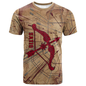 Satis T shirt with Fiery Bow and Arrow in Ancient Egyptian Warrior