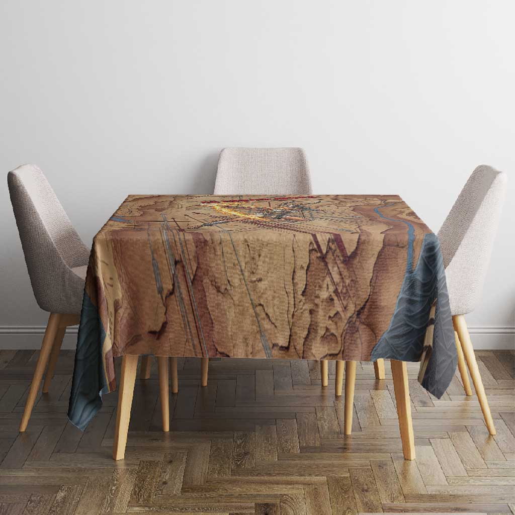 Satis Tablecloth with Fiery Bow and Arrow in Ancient Egyptian Warrior
