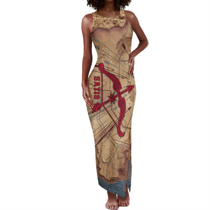 Satis Tank Maxi Dress with Fiery Bow and Arrow in Ancient Egyptian Warrior