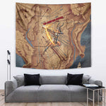 Satis Tapestry with Fiery Bow and Arrow in Ancient Egyptian Warrior
